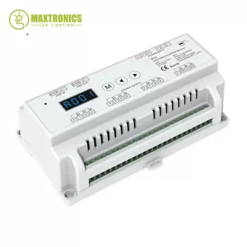 D12 12-24VDC CV DMX декодер 12 каналов 12CH * 5A DMX регулятор затемнения DMX512 инженерный декодер для Din-рейки RGB светодиодная лента