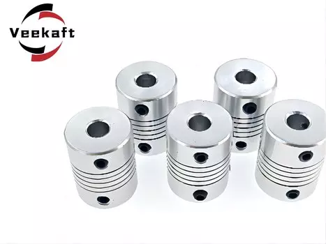 D15L20 2 мм 3 мм 4 мм 5 мм 6 мм 6,35 мм 8 мм Алюминиевая гибкая муфта оси Z для муфты вала шагового двигателя 3D-принтера