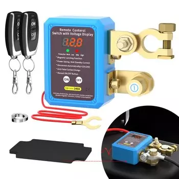 DaierTek 240A Kill Switch 12 В Дистанционный отключатель аккумулятора со светодиодным дисплеем напряжения Автоматическое отключение питания для авто