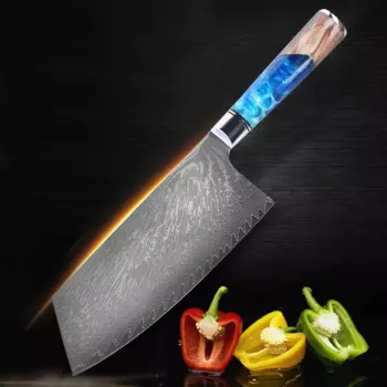Дамасский нож для нарезки, нож для нарезки мяса, Мясницкий домашний кухонный нож, нож для приготовления рыбы и овощей