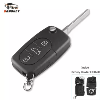 Dandkey 10 шт. 3 кнопки Fob CR1620 для Audi TT A4 A6 A8 Quattro флип-чехол для ключа корпус автомобильного ключа дистанционного управления