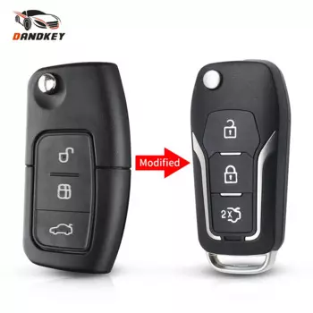 Dandkey 10 шт. модифицированный складной чехол для ключей для Ford Fiesta Focus Ecosport Kuga Escape C Max Ka 3 кнопки флип-брелок