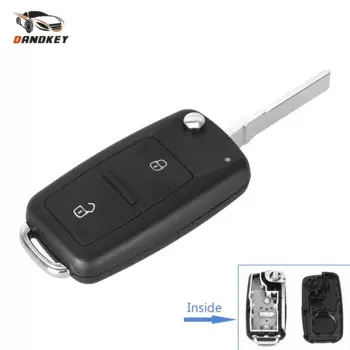 Dandkey NEW 2 Button Uncut Folding Flip Remote Key Replacement Case FOB Shell For Vw VOLKSWAGEN Transporter T5 Polo G