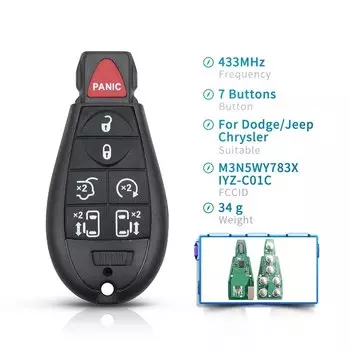 Dandkey умный дистанционный ключ 433 МГц для Dodge Grand Caravan Journey 2008 2009 2010 2011 2012 2013 M3N5WY783X Fob 2/3/4/5/6/7 кнопки