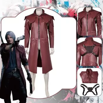 Данте Косплей Фантазия Парик Пальто Игра DMC 5 Косплей Костюм Маскировка Для Мальчиков Мужчин Взрослых Хэллоуин Карнавальный Костюм Партии