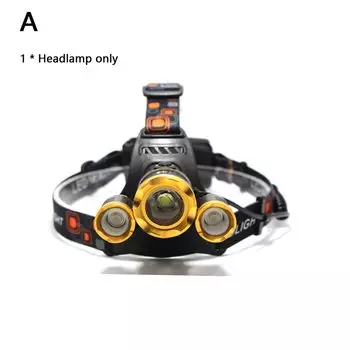 DAOZHIMEI LED налобный фонарь T6 + 2R5, черный