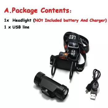 DAOZHIMEI мини налобный фонарь черный 18650 1000lm