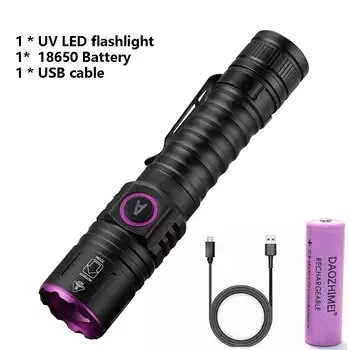 DAOZHIMEI USB ультрафиолетовый фонарик 395/365 нм