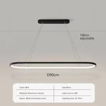 DARHYN Подвесной светильник LED, черный/белый, 70/90 см