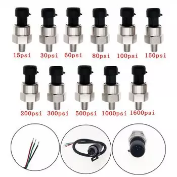 Датчик давления 5 В постоянного тока 1/8NPT, датчик из нержавеющей стали, масло, воздух, вода, 15/30/60/80/100/150/200/300/500/1000/1600Psi