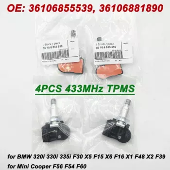 Датчик давления в шинах TPMS 433 36106855539 36106881891, 4 шт., 6855539 МГц, для 320i 330i F30 X5 F15 Mini Cooper F56 F54 F60 R56