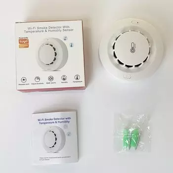 Датчик дыма Tuya с Wi-Fi и датчиком температуры и влажности