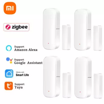Датчик открытия окон и дверей Xiaomi Tuya ZigBee, датчик открытия окон и дверей, система охранной сигнализации для умного дома, поддержка Alexa и Google Assistant