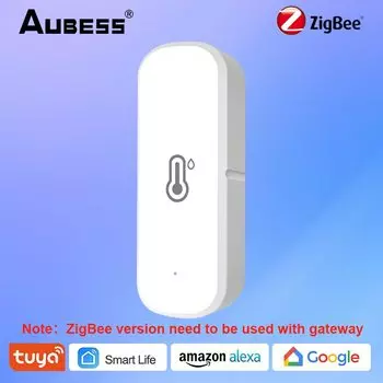 Датчик температуры и влажности AUBESS Tuya ZigBee/Wi-Fi, домашний подключенный термометр, совместимый с Smart Life, Alexa, Google Assistant