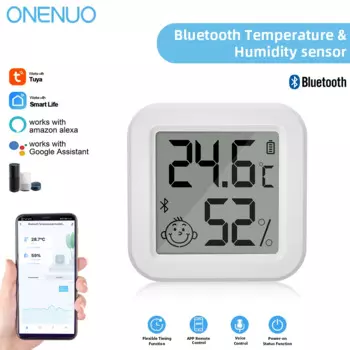 Датчик температуры и влажности Smart Tuya, Bluetooth термометр с ЖК дисплеем, миниатюрный Электрический гигрометр с дистанционным управлением через приложение для дома