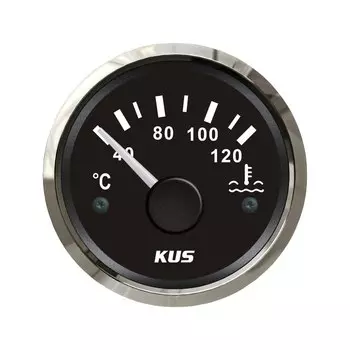 Датчик температуры воды KUS 52 мм для автомобиля, лодки, 40-120 25-120 градусов, измеритель температуры воды с желтой красной подсветкой