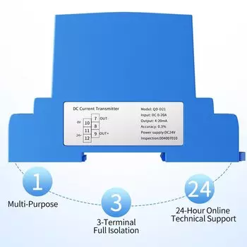 Датчик тока 0-1A 0-2A 0-5A 0-10A Датчик тока переменного тока 4-20 мА 0-10 В 0-5 В RS485 Преобразователь передатчика постоянного тока