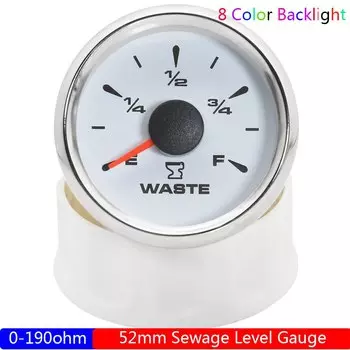 Датчик уровня сточных вод, 8 цветов, подсветка, 52 мм, блок удержания воды для лодки, датчик уровня сточных вод под заказ