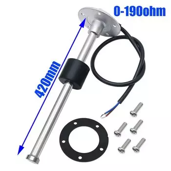 Датчик уровня топлива 0-190 Ом, поплавковый датчик уровня топлива из нержавеющей стали 304, индивидуальный поплавковый датчик 120 140 220 280 мм 600 мм, подходит для лодки, автомобиля, топливного бака