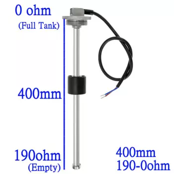 Датчик уровня топлива A3 из нержавеющей стали + датчик уровня топлива 0 ~ 190 Ом Цифровой указатель расхода топлива с мигающей сигнализацией для лодки, автомобиля, мотоцикла