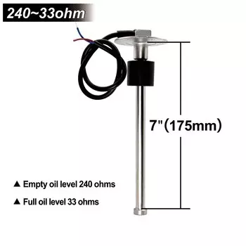 Датчик уровня топлива для автомобиля, лодки, датчик уровня воды 0 ~ 190 Ом/240-33 Ом с блоком передачи топлива 150 200 250 300 350 мм для датчика