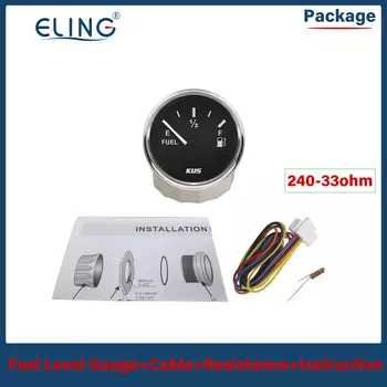 Датчик Уровня Топлива KUS, 52 Мм, 0–190 Ом, 240–33 Ом, Красный, Желтый Свет, 9–32 В