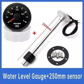 Датчик уровня воды, 52 мм, 0-100 Ом, 7-цветная подсветка, Индикатор уровня воды 500-мм, подходит для автомобилей, лодок, 12 В, 24 В