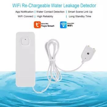 Датчик утечки воды Tuya с Wi-Fi, перезаряжаемый удаленный детектор Затопления, домашняя сигнализация, защита от утечки воды