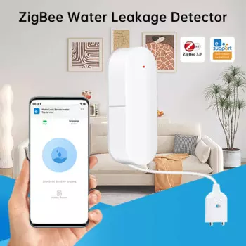 Датчик утечки воды Zigbee, детектор утечки воды для умного дома, с оповещением о переполнении