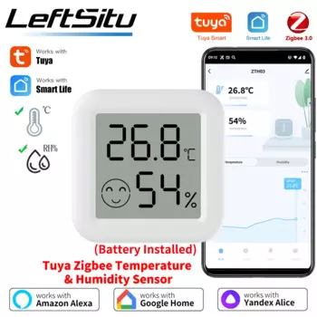 Датчик температуры и влажности Tuya Zigbee ZY-ZTH03