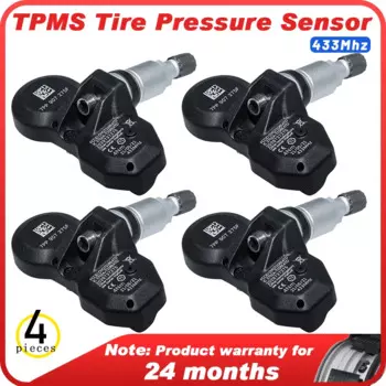 Датчики давления в шинах 7PP907275F, TPMS, 433 МГц, для Audi A4 /A4 Quattro, 2002, 2003, 2004, 2005, 2006, 2007, 2008, 2009, 4 шт.