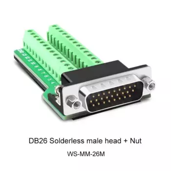 DB26 Разъем «папа-мама» Беспаечный 26-контактный 3-рядный разъем промышленного класса DB 26 D-SUB Адаптер монтажной платы