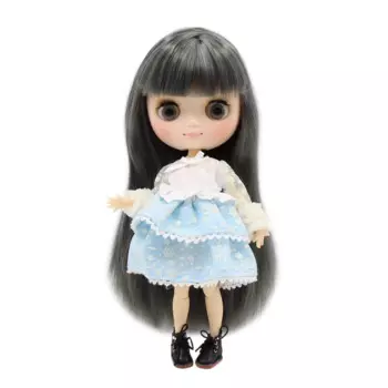 DBS blyth middie кукла 20 см, серые волосы, прямые волосы, сустав тело, матовое лицо 1/8 bjd аниме, подарок для девочек