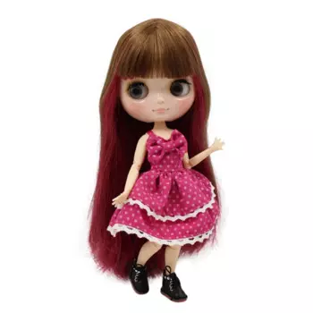 DBS blyth Middie кукла красный микс коричневый волос шарнир Кукла блестящее лицо 1/8 кукла игрушка 20 см аниме девушки подарок