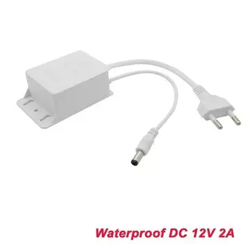 DC12V 2A Водонепроницаемый адаптер питания ЕС для камер видеонаблюдения Камера AHD NVR Вход DVR AC100V-240V 5,5 мм * 2,1 мм