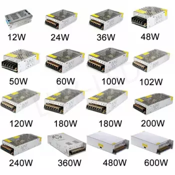 DC12V переключатель светодиодный Питание трансформатор; Для WS2811 WS2815 1A 2A 3A 5A 6.5A 8.5A 10A 12.5A 16.5A 20A 25A 30A 40A 50A 60A