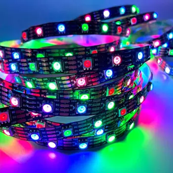 DC12V WS2815 5050 RGB 5m 300 светодиодный s/m черная печатная плата IP68 индивидуально Адресуемая умная RGB светодиодная Пиксельная полоса освещения