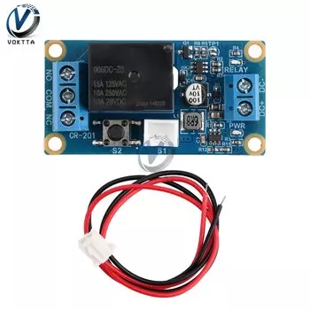 DC5-28V 1-канальный релейный модуль, бистабильный микроконтроллер, релейная плата, одна клавиша, запуск, остановка, самоблокирующийся релейный модуль