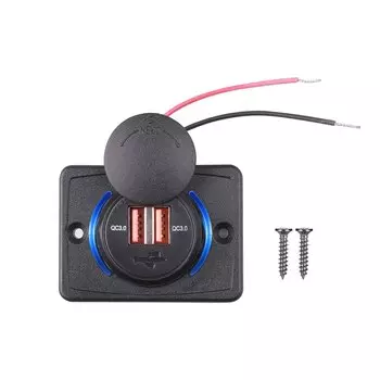 DC 12 В 24 В QC3.0 + PD USB-порт Зарядное устройство Светодиодная розетка Адаптер Панель для поверхностного монтажа Быстрое зарядное устройство QC3.0 Тип C PD USB-разъем