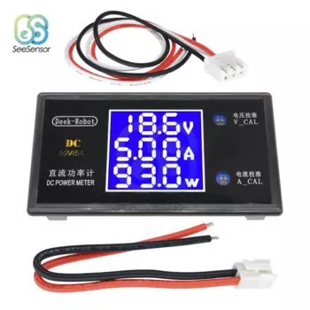 Aideepen Цифровой вольтметр амперметр ваттметр 50В 100В 5А 10А