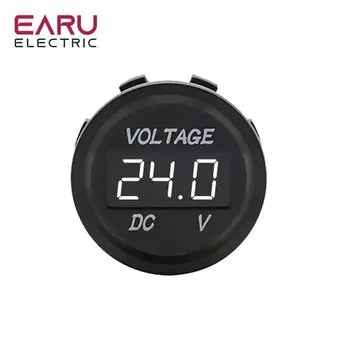DC 5 В-48 В светодиодный мини-круглый водонепроницаемый моторный лодка мотоциклетная панель цифровой вольтметр тестер монитор дисплей вольтметр