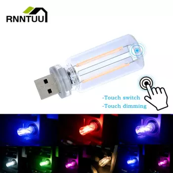 RnnTuu USB светодиодная лампа-ночник стеклянная