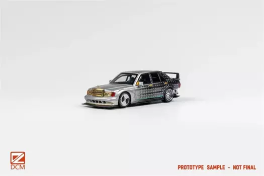 DCM 1:64 190E W201 Restomod Серебряный литая модель автомобиля