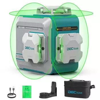 Де CTEAM 3D 12-линейный лазерный уровень зеленый