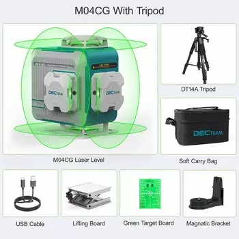 Де CTEAM 4D 16 зелёный лазерный уровень