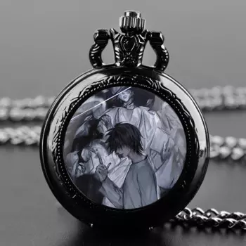 Death Note кварцевые карманные часы ручной работы со стеклянным куполом и прочной цепочкой, циферблат с арабскими цифрами, необыкновенные подарки для мужчин и детей