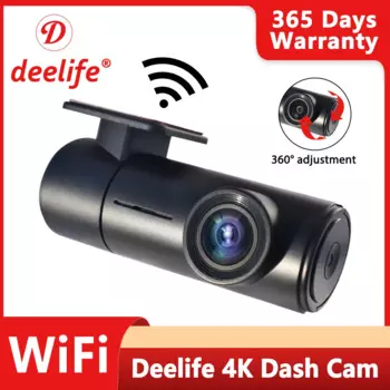 Deelife 4K Dash Cam для автомобильной камеры, видеорегистратор, WiFi DVRs, черный ящик, Dashcam
