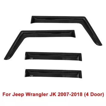 Дефлектор боковых окон, укрытия от погоды, ветра, дождя, козырек, защита для Jeep Wrangler 2/4, дверь JK 2007-2018 JL 2018-2022