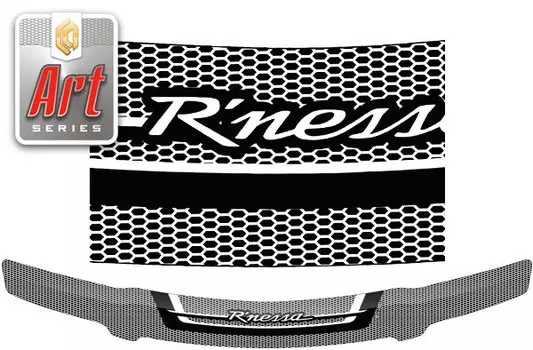 Дефлектор капота Серия "Art" черная Nissan Rnessa Год выпуска 1997-2000