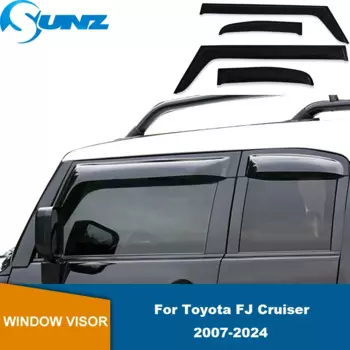 Дефлекторы боковых окон для Toyota FJ Cruiser 2007-2024, ветровые дефлекторы боковых окон автомобиля, вентиляционные козырьки, солнцезащитный ветрозащитный козырек от дождя